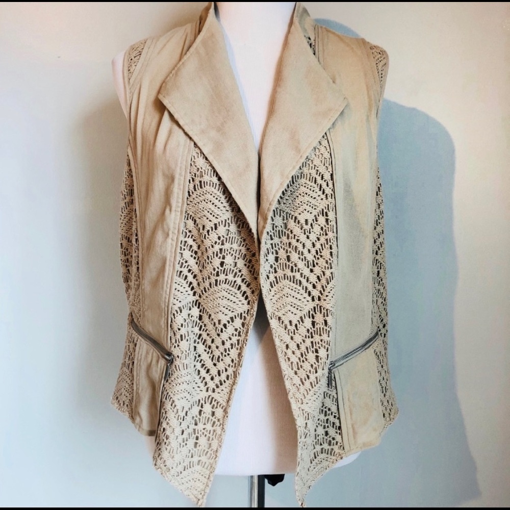 Chico’s Waterfall and Lace Vest